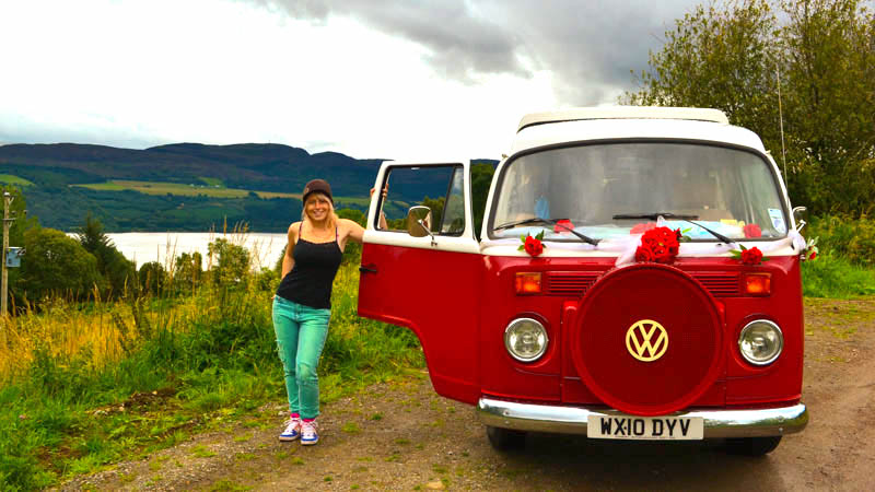 red vw camper scotland and yorkshire road trips