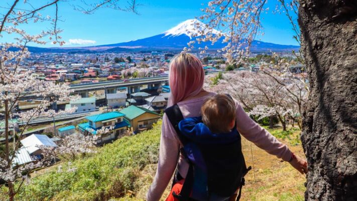 mount fuji with baby hike Planning a Family Trip to Japan with Kids