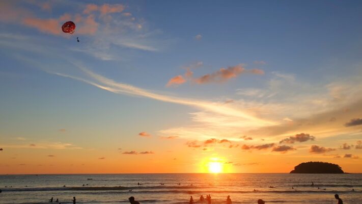 Paragliding in Phuket sunset