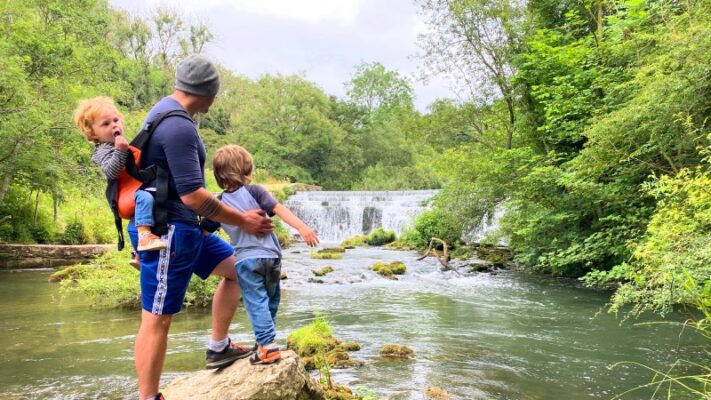 Monsal Head Walk waterfall family
