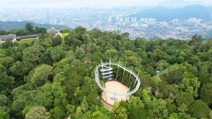 The Habitat Penang Hill curtis crest drone shot