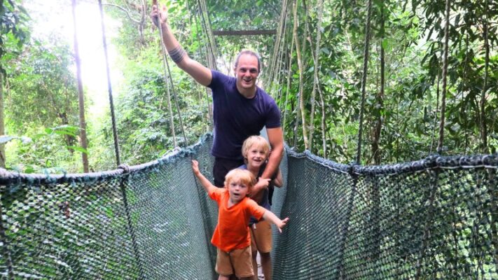 poring canopy walk the backpacking family