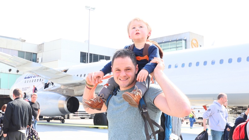 Flying with a toddler aeroplane the backpacking family