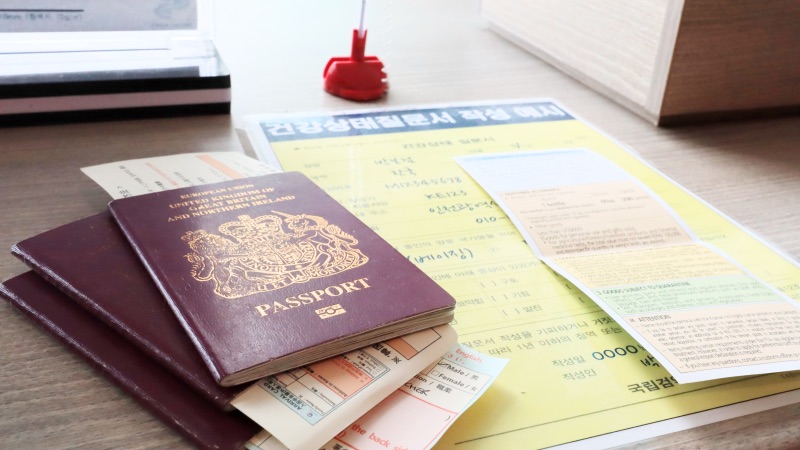 Passports and documents flying with kids