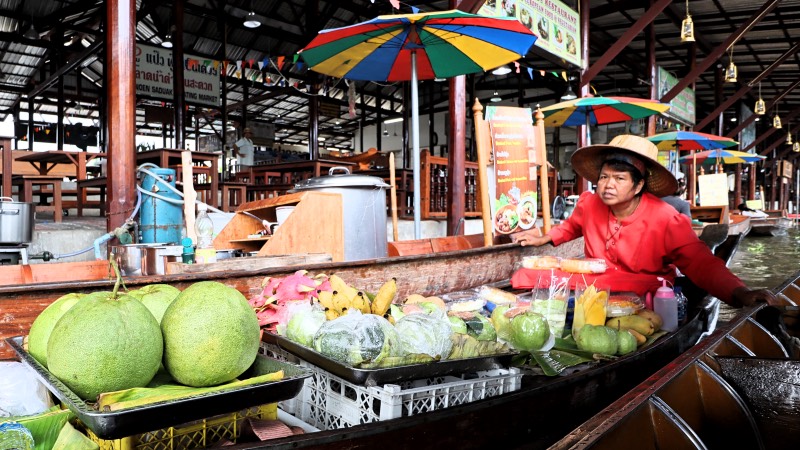 Floating market Bangkok fruit seller