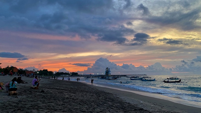 Kuta beach evening
