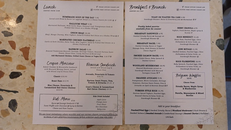 Joni Cafe menu