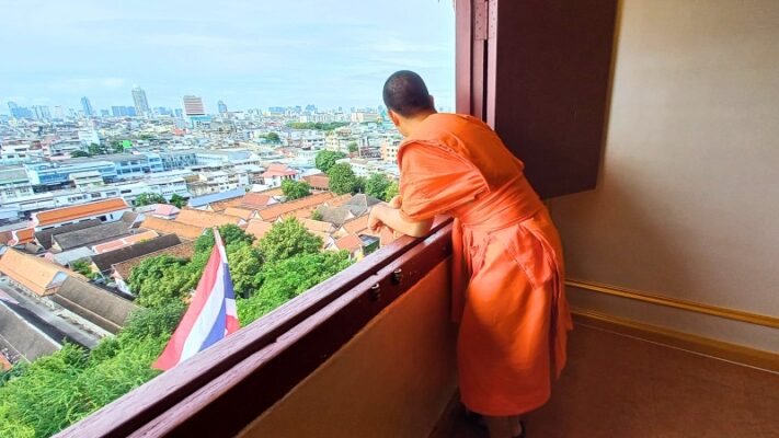 Monk at Wat Saket Golden Mount Bangkok