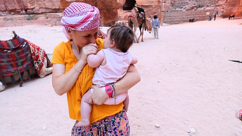 Petra with a baby treasury