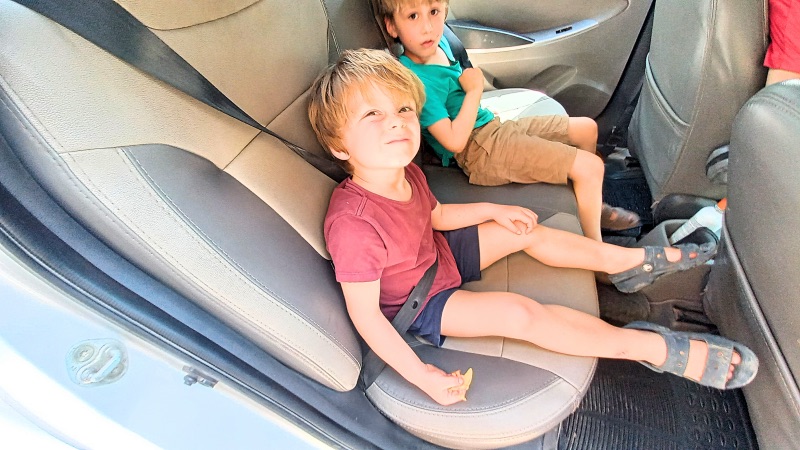 Rear seatbelts Jordan with kids road safety