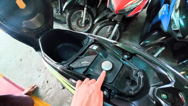 Fuel tank under the seat motorbike