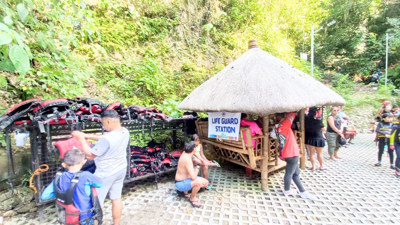Life vest and life guard station kawasan lower waterfall