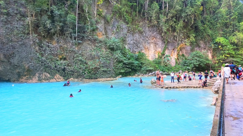 Swimming at kawasan first waterfall
