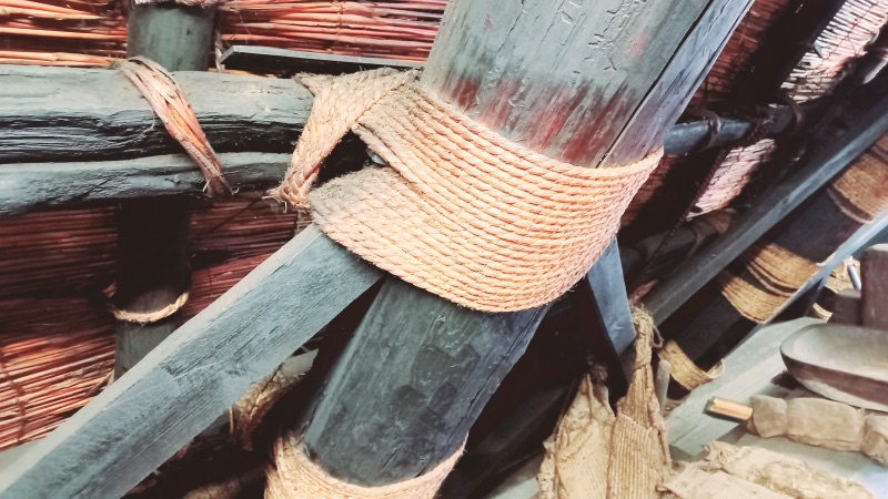 Praying hands house strong wooden rafters