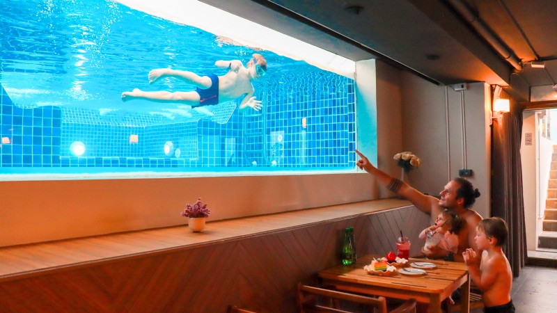 Glass walk pool stay with nimman