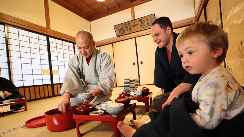 Monk Serves Breakfast at Koyasan